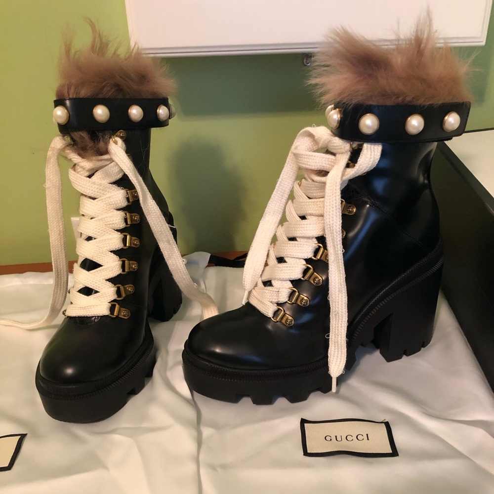 Gucci Magnum Glasgow black leather boots size 8